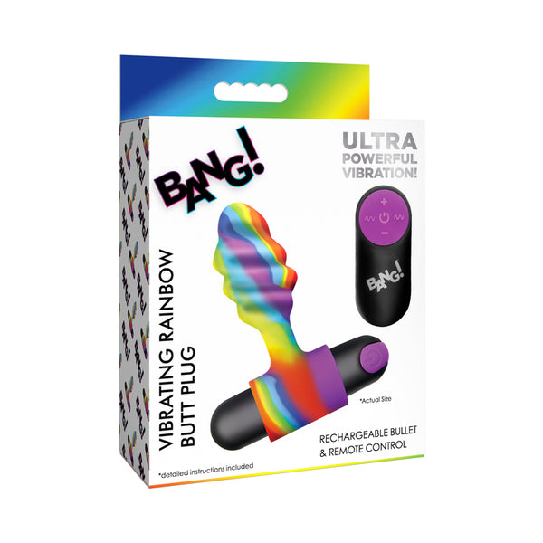 BANG! Vibrating Rainbow Butt Plug