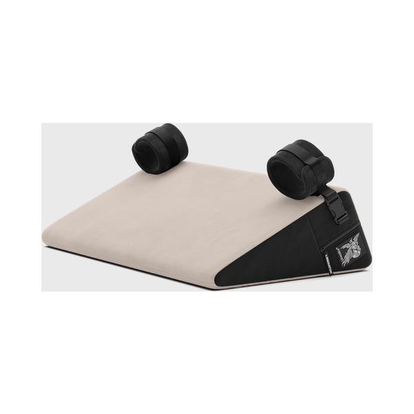 Liberator Black Label Wedge 24 in. Sex Position Pillow with Cuffs Decor Velvet Cream