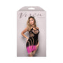 Fantasy Lingerie Vixen Ready Or Not Ombre Knit Asymmetrical Keyhole Halter Dress Black/Pink O/S