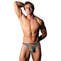 Male Power The Matchmaker Thong with 2 Rings Multi Animal L/XL