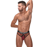 Male Power The Ultimate Duo CRB Cock Ring Thong & Black Cock Ring Burgundy S/M