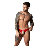 Male Power The Ultimate Duo CRC Open Ring Thong & Cobalt Cock Ring Red L/XL