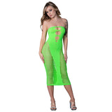 Magic Silk Seamless Gown Neon Lime O/S