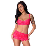 Magic Silk Get It Girl Bra, Skirt & Thong Set Diva Pink L/XL