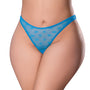 Magic Silk Flirty Hearts Low Rise Micro Thong Blue Sugar Queen Size