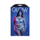 Fantasy Lingerie Glow Supernatural Glow-in-the-Dark Zipper Top & Panty Queen Size