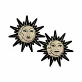 Pastease Sunburst: Sun & Moon Faces on Gold Glitter Sun Pasties