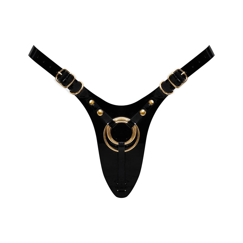 Strap-On-Me Leatherette Harness Fabulous One Size Black Glossy