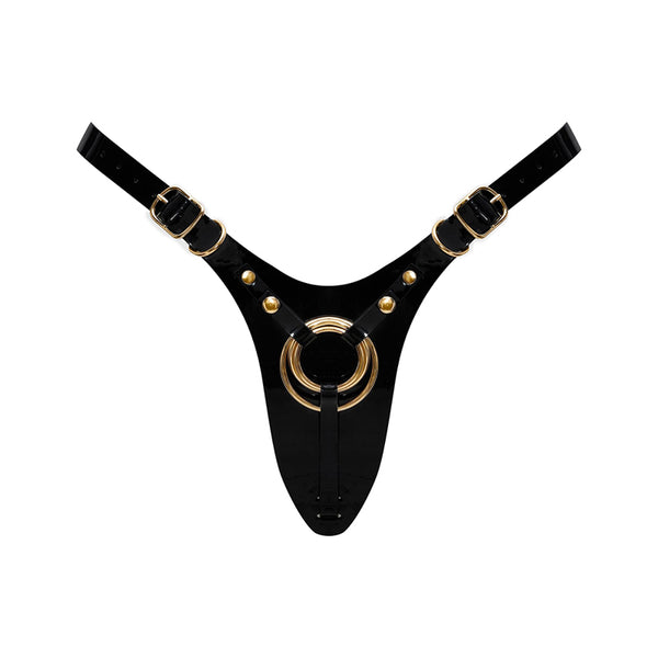 Strap-On-Me Leatherette Harness Fabulous One Size Black Glossy