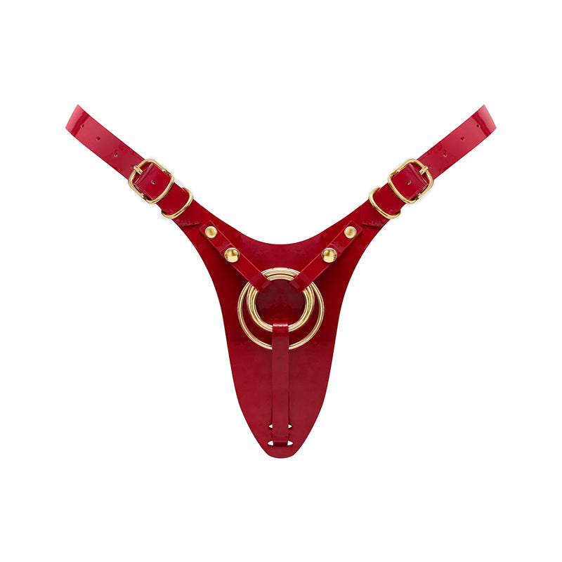 Strap-On-Me Leatherette Harness Fabulous One Size Red Glossy