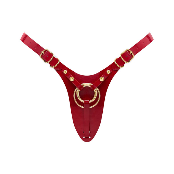 Strap-On-Me Leatherette Harness Fabulous One Size Red Glossy