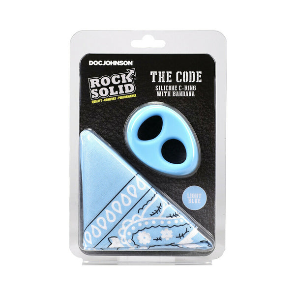 Rock Solid The Code Silicone C-Ring with Bandana Light Blue/Black