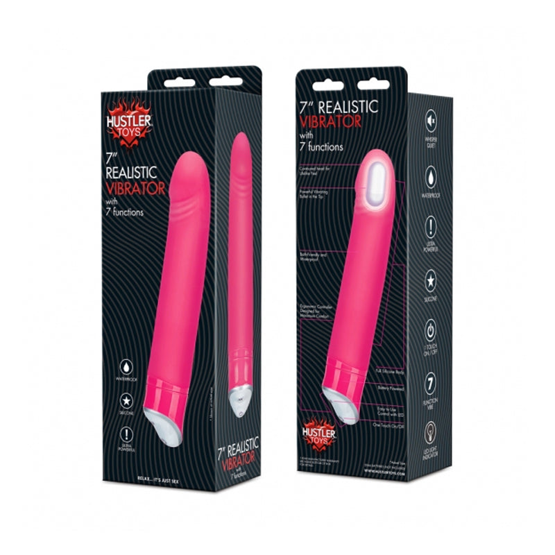 Hustler Realistic Vibrator Pink 7 Fnct