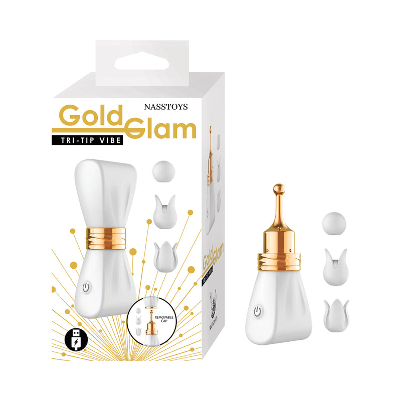 Gold Glam Tri-Tip Vibe White
