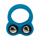 LEVELZ Liquid Silicone Double Weighted Ball Cock Ring Teal