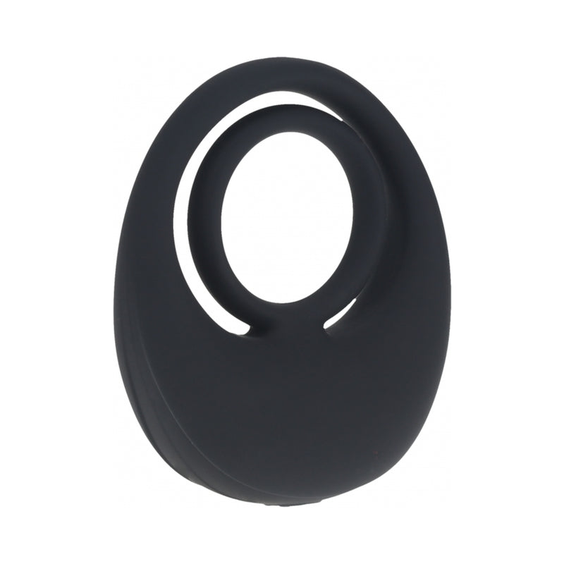 LEVELZ Vibrating Liquid Silicone Cock & Ball Ring Black
