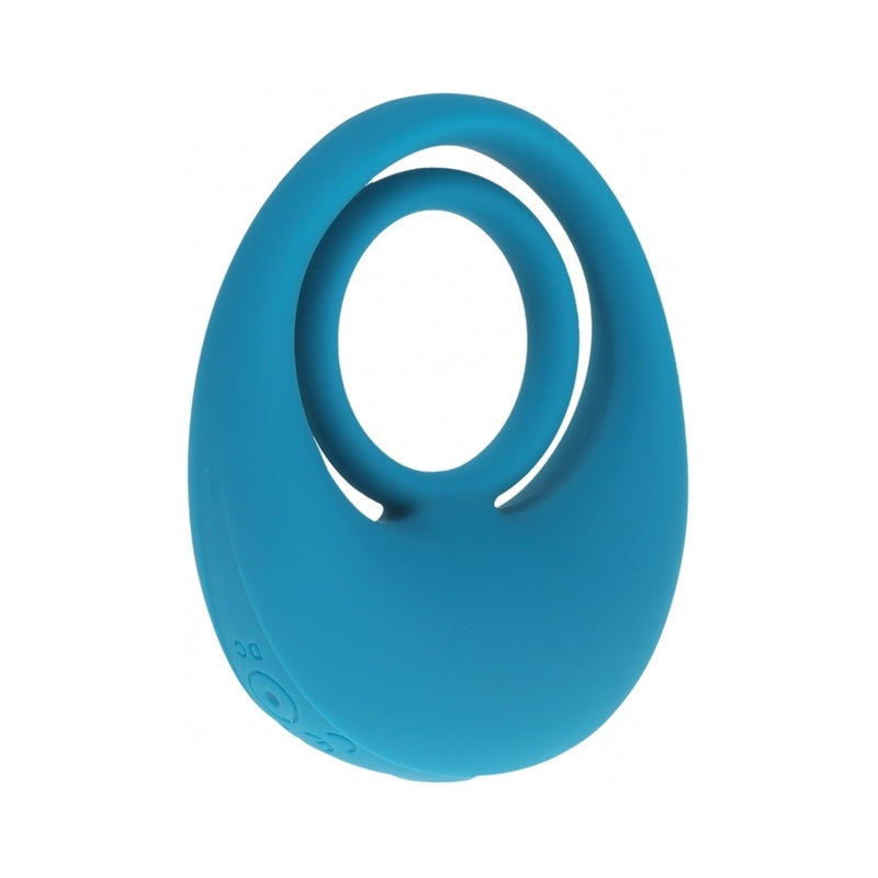 LEVELZ Vibrating Liquid Silicone Cock & Ball Ring Teal