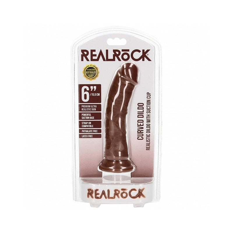 RealRock 6 in. Cock Curved Brown