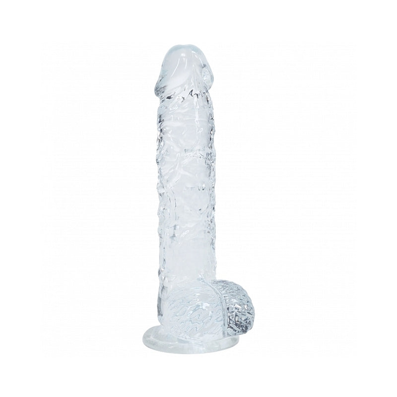 RealRock Realistic 5 in. Dildo with Balls Clear