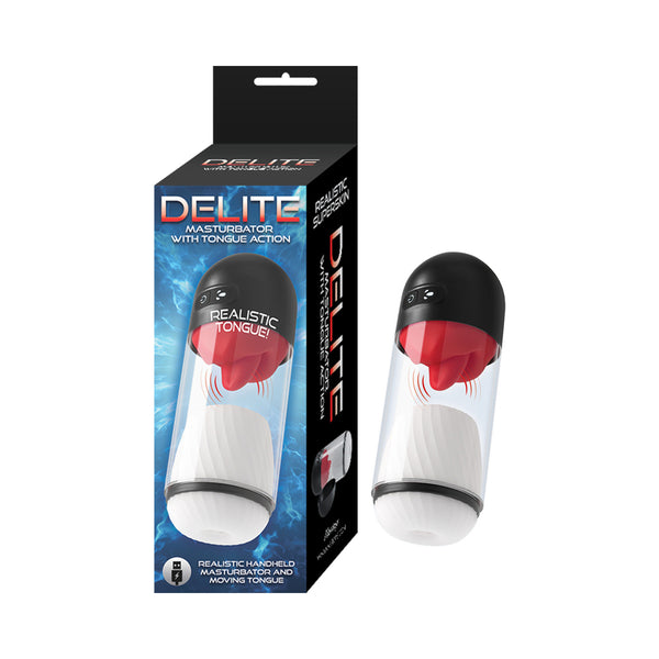 Delite Masturbator with Tongue Action White