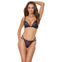 Coquette Pleasure Bra & G-String Black O/S