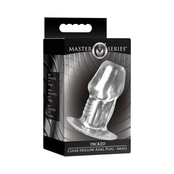 Master Series Dicked Clear Hollow Anal Plug Small