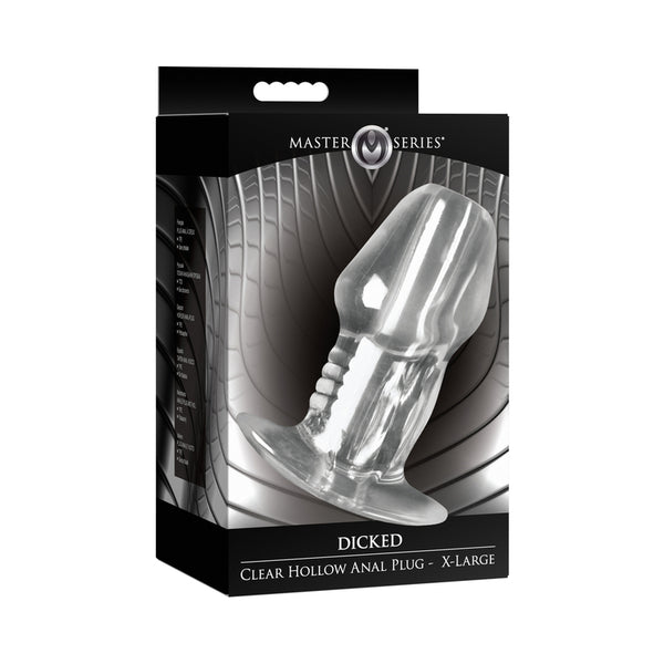 Master Series Dicked Clear Hollow Anal Plug XLarge