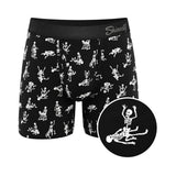 Shinesty The Bare Back Bones Glow-in-the-Dark Skeletons Ball Hammock Pouch Underwear with Fly 2XL