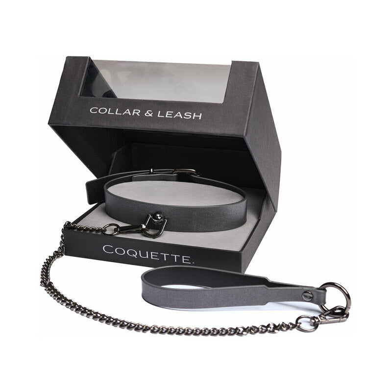 Coquette Pleasure Collar & Leash Grey