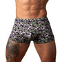 Male Power Gridlock'd Short with Strap Print M