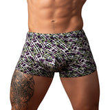Male Power Gridlock'd Short with Strap Print L