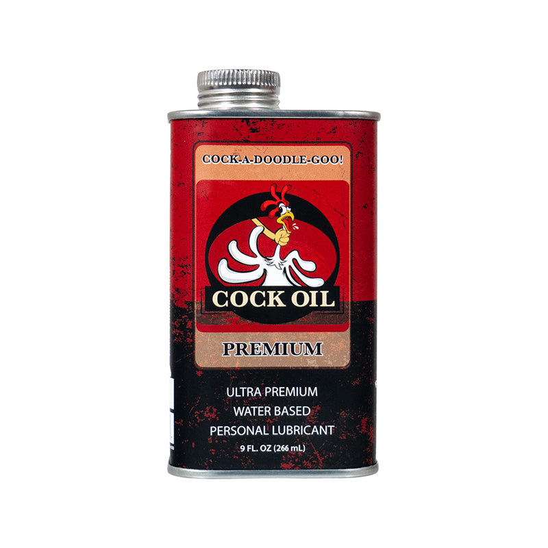 Cock Oil Water-Based Lubricant Metal Can with Inner Plastic Liner 9 oz.