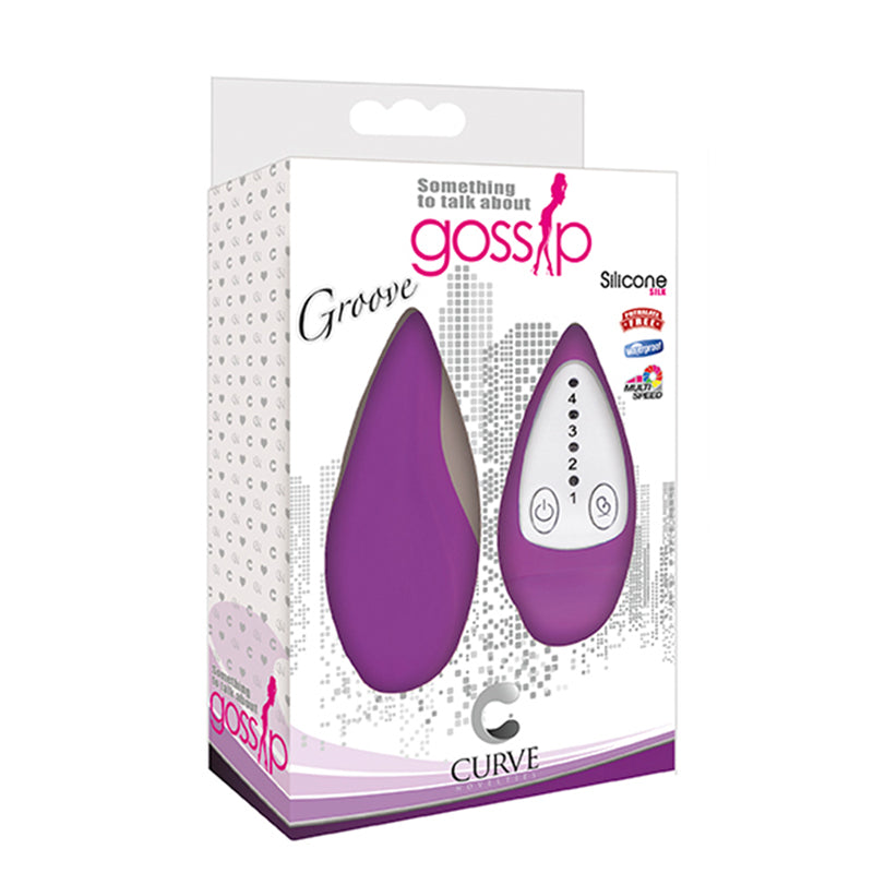 Curve Toys Gossip Groove Remote-Controlled Waterproof Silicone Egg Vibrator Violet