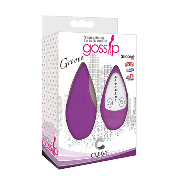 Curve Toys Gossip Groove Remote-Controlled Waterproof Silicone Egg Vibrator Violet