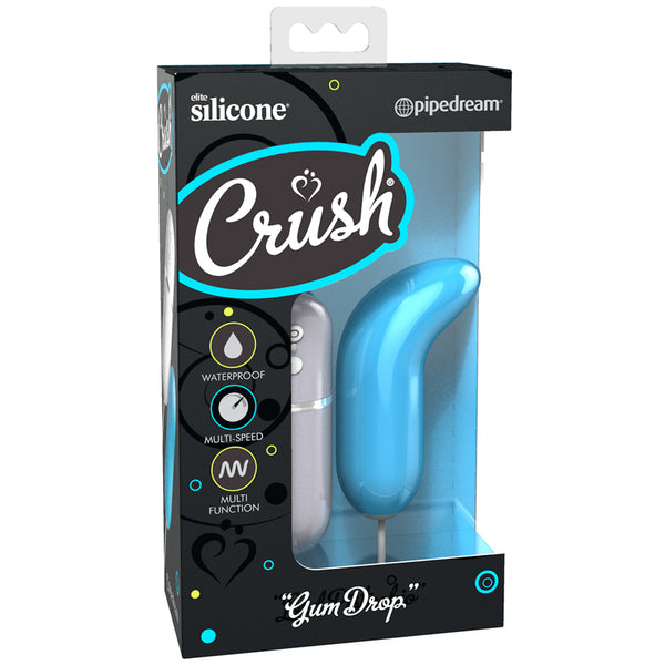 Pipedream Crush Gum Drop Remote-Controlled Silicone G-Spot Bullet Vibrator Blue