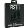 Fist-It Silicone Butt Plug Set - Black