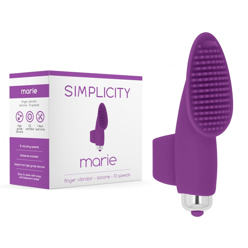 Simplicity Marie Finger Vibrator - Silicone - 10 Speed - Purple