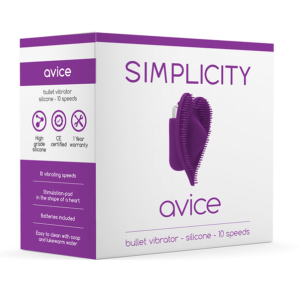 Simplicity Avice Bullet Vibrator - Silicone - 10 Speed - Purple