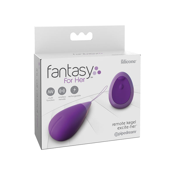 Pipedream Fantasy For Her Remote Kegel Excite-Her Rechargeable Silicone Trainer Purple