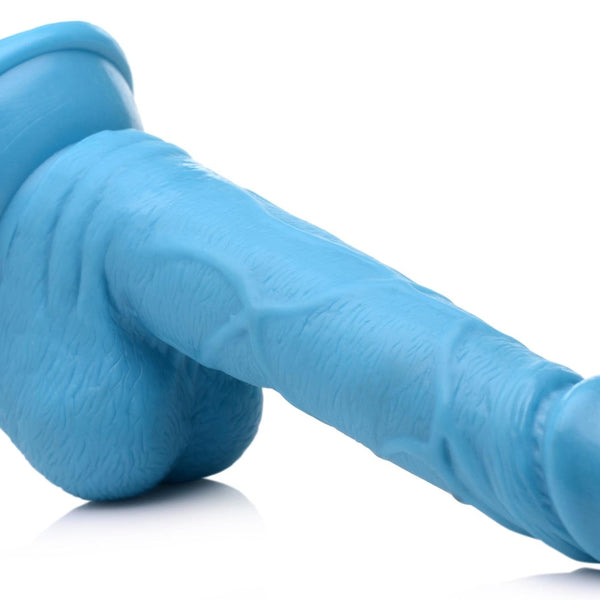 6.5 Inch Dildo with Balls - Blue - Royal Sins