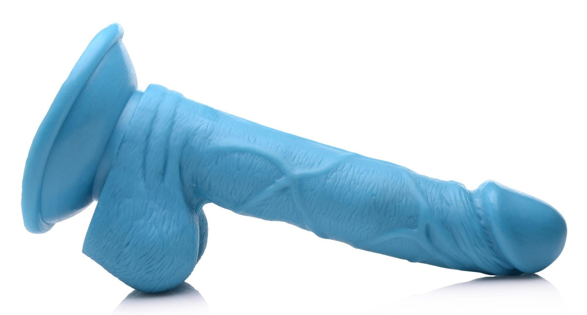 6.5 Inch Dildo with Balls - Blue - Royal Sins