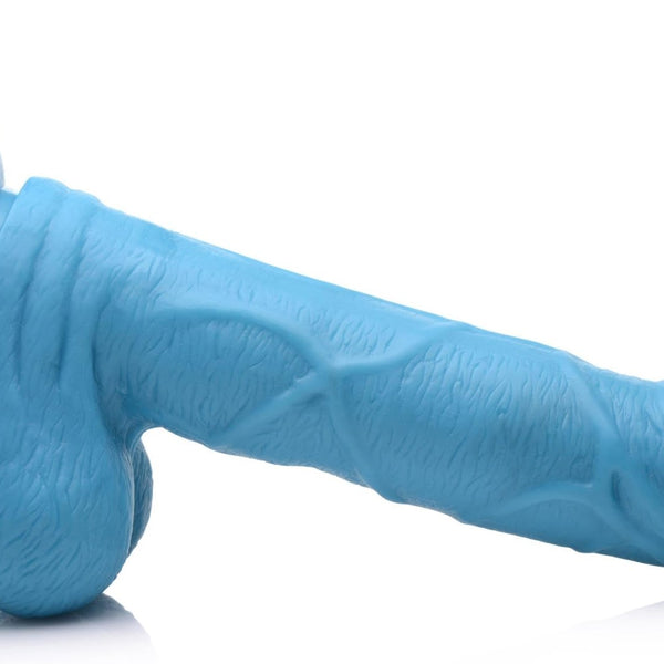 6.5 Inch Dildo with Balls - Blue - Royal Sins