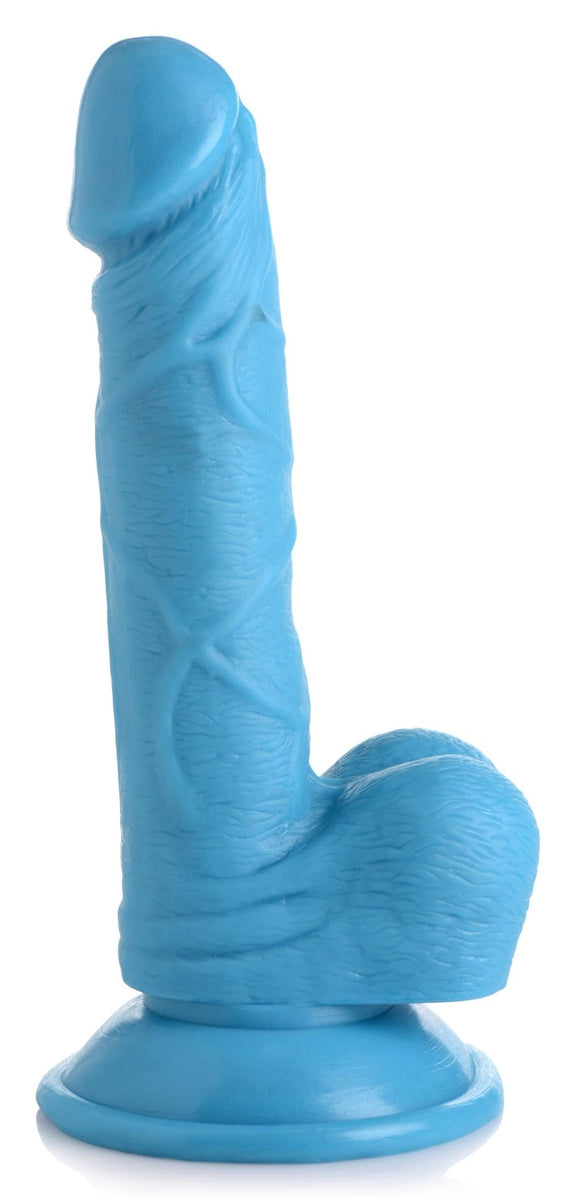 6.5 Inch Dildo with Balls - Blue - Royal Sins