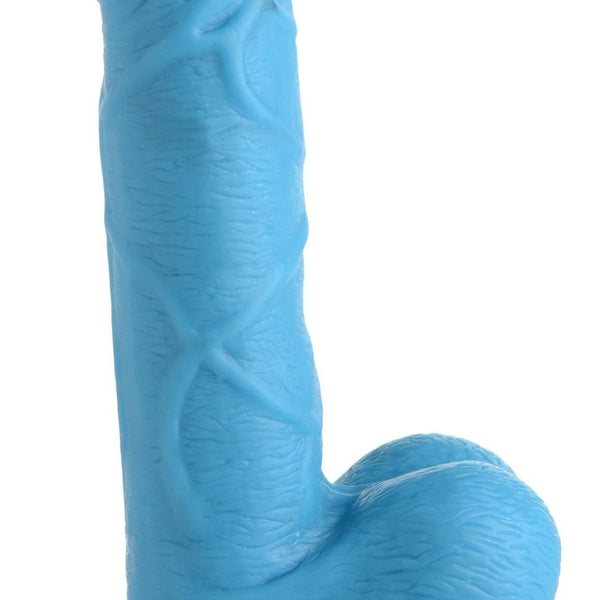 6.5 Inch Dildo with Balls - Blue - Royal Sins