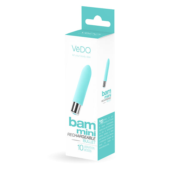 VeDO Bam Mini Rechargeable Bullet Vibe - Tease Me Turquoise