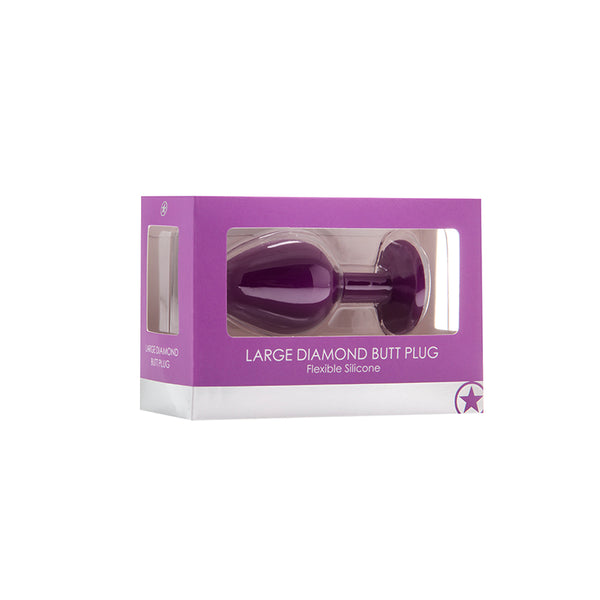 Ouch! Large Diamond Butt Plug - Purple