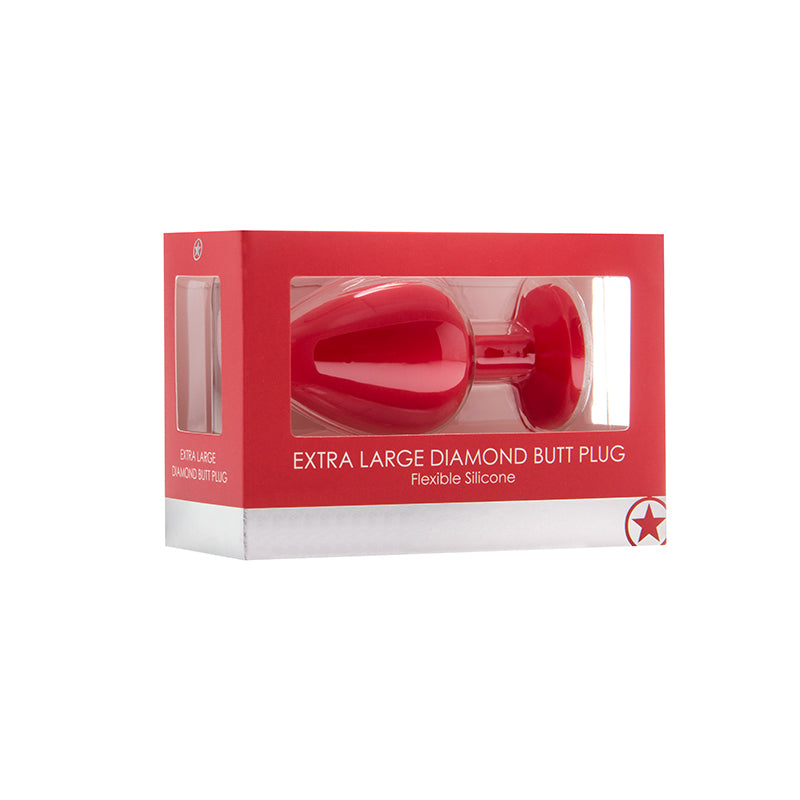Ouch! Extra Large Diamond Butt Plug - Red
