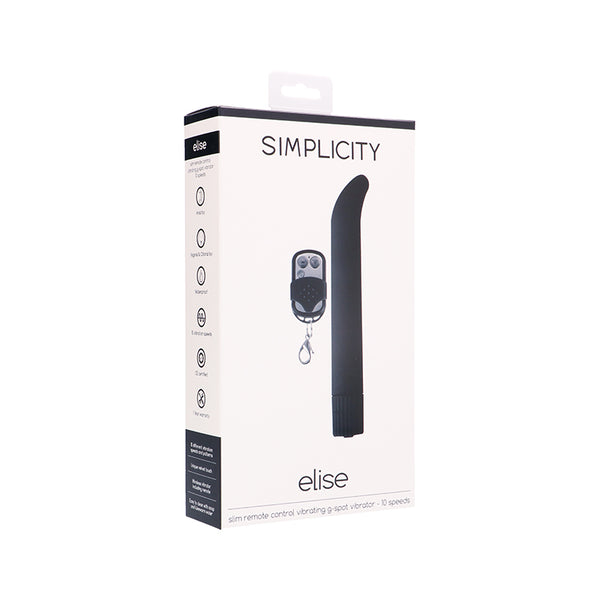 Simplicity ELISE slim remote control vibrating g-spot vibrator - Black