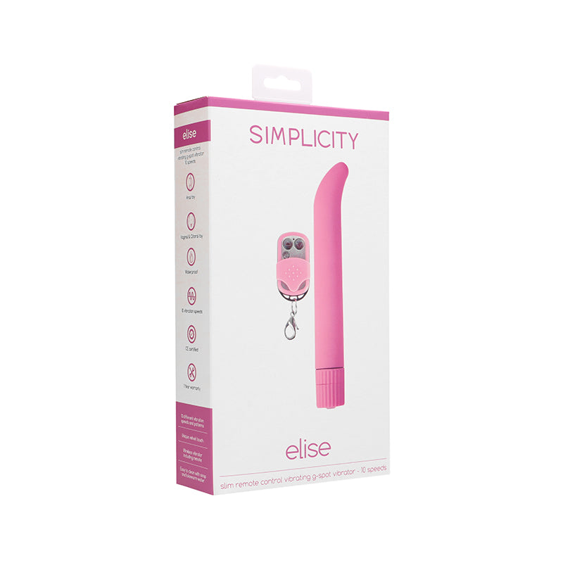 Simplicity ELISE slim remote control vibrating g-spot vibrator - Pink