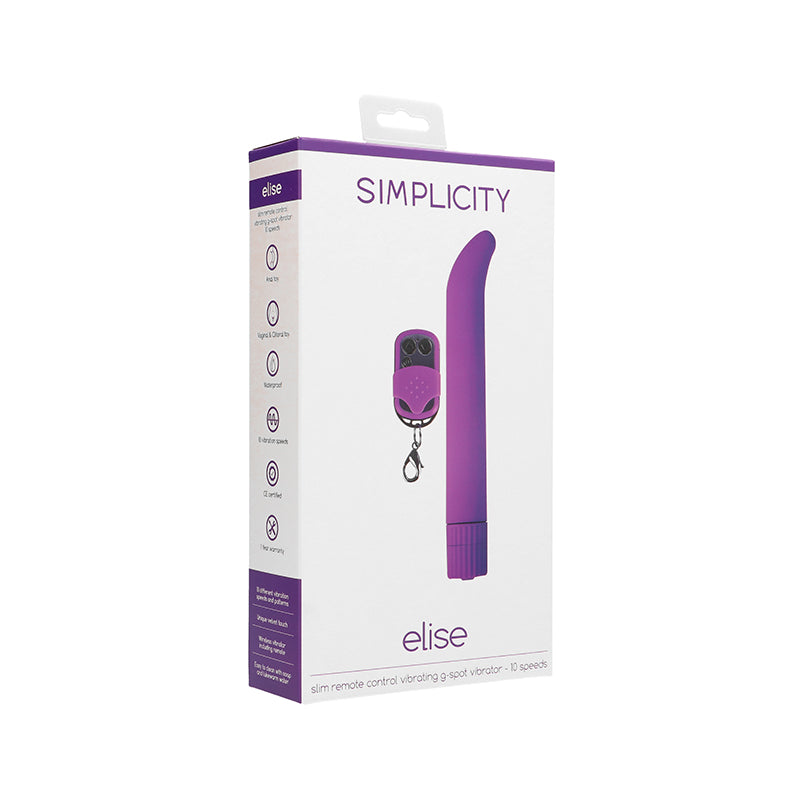 Simplicity ELISE slim remote control vibrating g-spot vibrator - Purple
